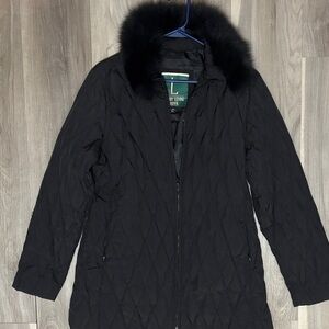 Larry Levine duck down jacket with faux fur